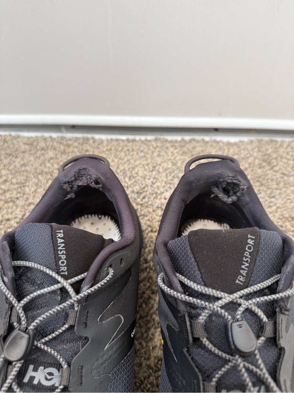 Hoka transport Men's Black Athletic Trail Shoes - Picture 2 of 6